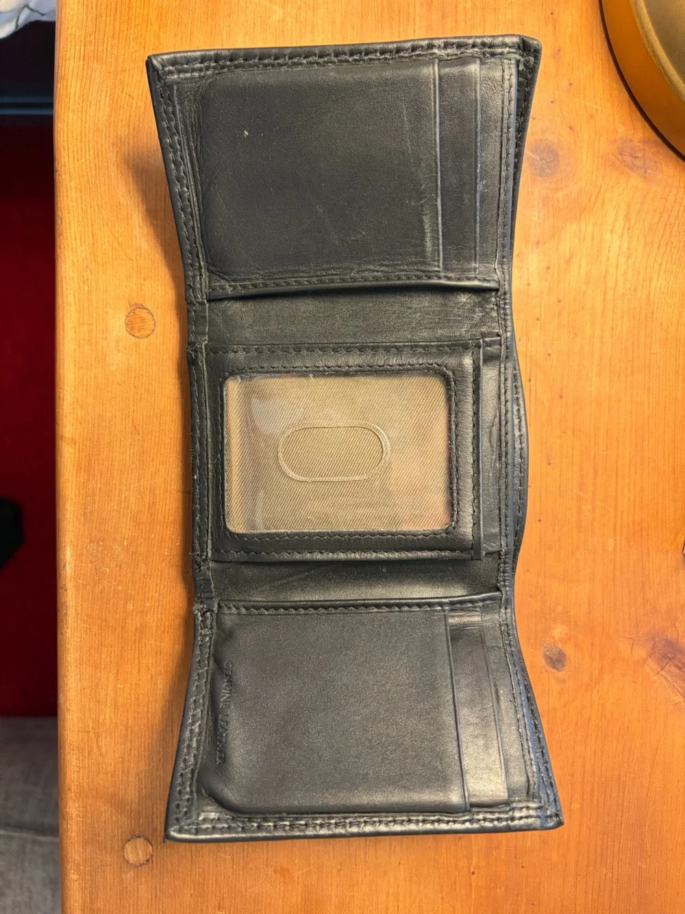 Dickies Black Leather Bifold Wallet with Metal Logo